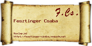 Fesztinger Csaba névjegykártya